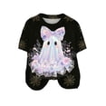 thumbnail image 6 of Leey-World Halloween Tshirts for Women Halloween Shirts for Women Cute Ghost Shirt Fall Pumpkin Tshirt Cute Graphic Tees Casual Short Sleeve Tops, 6 of 6