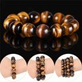 thumbnail image 3 of K-KED Handmade 8MM Tiger Eye Natural Stone Prayer Beads Bracelet For Mens Yoga Jewelry, 3 of 9