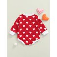 thumbnail image 4 of Qiylii Baby Girls Valentine's Day Romper, Heart Printing Long Sleeve Round Collar Jumpsuit, 4 of 9
