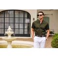 thumbnail image 4 of COOFANDY Men's Short Sleeve Button Down Shirt Muscle Fit Mandarin Collar Shirts Business Casual Outfits, 4 of 6