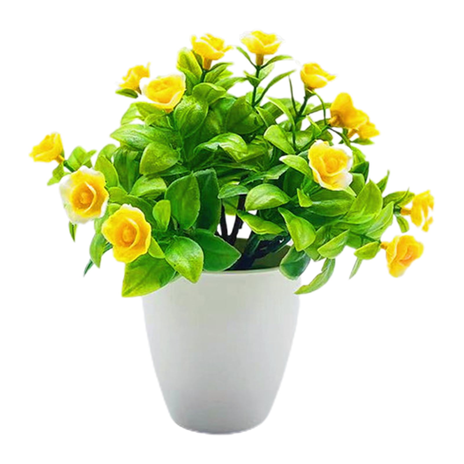 Yesbay 1Pcs Artificial Potted Flowers Bonsai,Plastic Artificial Mini