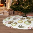 thumbnail image 2 of Cauagu 48" Christmas Tree Skirt Donut Sloth Pattern Christmas Tree Decorations Tree Mat for Xmas Decorations Occasion Holiday Home Decor -48", 2 of 7