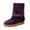 Purple, variant on Rokment Wide Mid Calf Winter Snow Boots for Women Ethnic Boho Fringe Buckles Fringe Fleece Lined Warm Suede Platform Low Heel Fold over Tall Boots Black Size 6