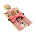 thumbnail image 2 of Conjunto de tirantes y pajarita para niños con 3 clips, espalda en Y, práctico y portátil, para niños de 1 a 8 años. Rosa, 2 of 9