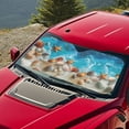thumbnail image 5 of Xixirimido Windshield Sunshade for Car Foldable Front Window Cover Sun Shade Sun Visor Block UV Rays Universal Fit Automotive Accessories, Sea Starfish Shell Conch, 5 of 8