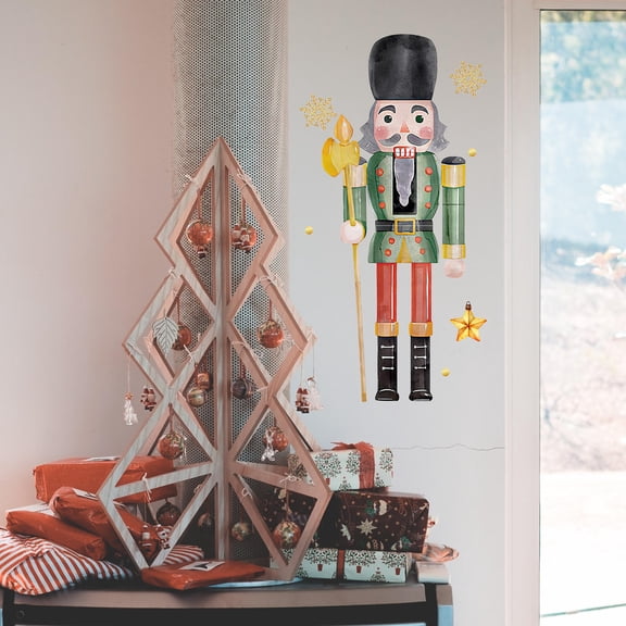 WEAVILUX Holiday Dcor Nutcrackers Multi-Colored PVC 1 Set Christmas Wall Decals