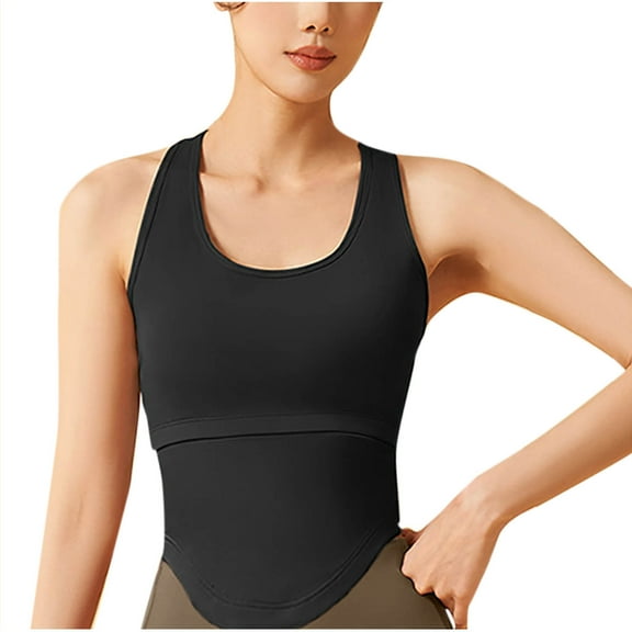 Short Sleeve Shirts for Women, Women Workout Tank Tops with Built in Bra Yoga Sleeveless Athletic Camisole