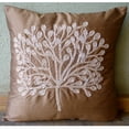 thumbnail image 2 of The HomeCentric Euro Pillows, Decorative Dark Peach Euro Shams Pack of 2, 26x26 inch (65x65 cm) Silk European Shams, Nature & Floral, Tree, Beaded, Euro Size Pillow Covers Easter - My Wish Tree, 2 of 3