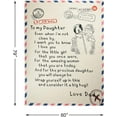 thumbnail image 2 of Flannel Blanket to Daughters, Birthday Blanket Gift, Air-conditioned Throw Blankets, Letter Printed Blanket to Daughter, Daughter's Blanket Gift, Letter Printed Flannel Quilts (Dad to Daughter), 2 of 6