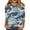A002-Blue, variant on Womens 3/4 Length Sleeve Tops Crew Neck Camouflage Tops for Women Printed Basic Tees Shirts Casual Loose Fit Blouses
