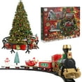 thumbnail image 4 of Classic Christmas Holiday Train Set with Real Smoke, Lights and Sounds, Locomotive Steam Engine, 3 Train Cars, Large Tracks, Christmas Spirit, for Christmas Decoration Gift, 4 of 10
