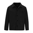 thumbnail image 5 of Goodeals Reduced,Men's Wool Blend Jackets Collar Single Breasted Peacoat Winter Mid-Length Trench Coat Classic Solid Peacoat for Men(Black,XXL), 5 of 6