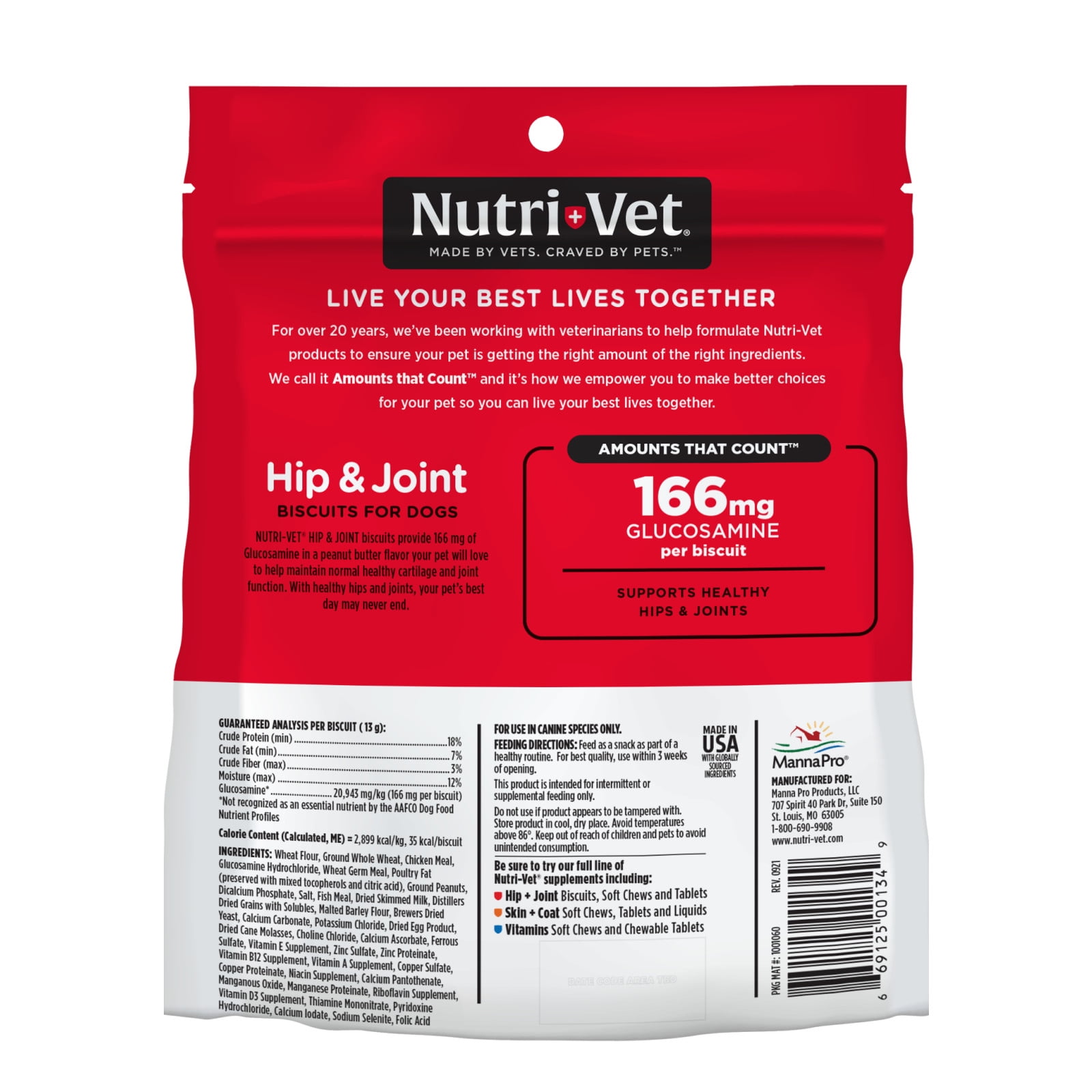 Nutri-Vet Hip & Joint Biscuits for Dogs - 4.2oz.