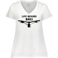 thumbnail image 3 of Inktastic Life Behind Bars Mountain Bike Women's Plus Size V-Neck T-Shirt, 3 of 5