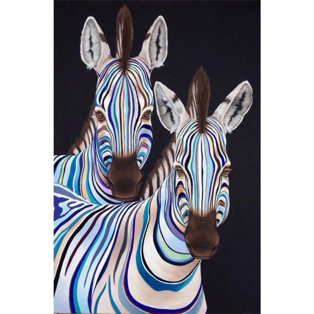 Taladro Pintura Diamante (DF3545) 5D DIY Punto de Cruz Completo Bordado Mosaico (Zebra08) 45x60cm FLhrweasw Nuevo