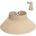 thumbnail image 1 of Viseras solares de paja plegables para mujeres, Sun Protecetion Sombreros de sol de ala ancha Sombrero de playa topless ajustable (Beige) brillar Electrónica, 1 of 6