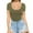 Army Green, variant on PeiLuo Women's Scoop Neck Short/Long Sleeve Slim Fit T - Shirt Tunic Tops