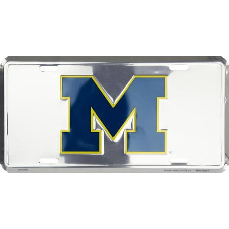 - Michigan Wolverines Deluxe Silver Novelty License Plate by Hangtime