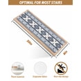 thumbnail image 4 of Blue Boho Stair Treads for Wooden Steps Indoor Runner Rug Carpet, Southwestern Ethnic Aztec Retro Geometric 7 Pieces Peel and Stick Staircase Step Treads Covers Washable Throw Door Mats, 30"x8", 4 of 6