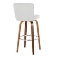 thumbnail image 6 of Henry 30" Fixed-Height Barstool Set of 2, Bar Stools Swivel, Bar Chairs, Swivel Bar Stools Set of 2 with Back, Bar Stools for Kitchen Island (White Fabric), 6 of 6