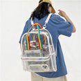 thumbnail image 3 of Mochila Mochila transparente para mujer Mochila impermeable con cremallera Mochila grande para estudiantes (blanco), 3 of 7