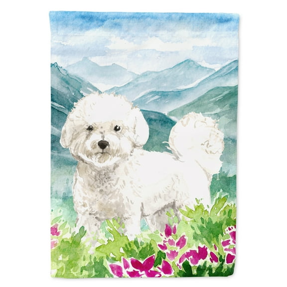 Carolines Treasures CK2546GF Mountain Flowers Bichon Frise Flag Garden Size  Small multicolor