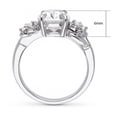 thumbnail image 4 of BERRICLE Sterling Silver Flower 3-Stone Engagement Rings for Women 2.5 Carat Cubic Zirconia CZ Ring Size 8, 4 of 5