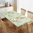 thumbnail image 2 of YFYANG 5FT Rectangular Table Cloth, Waterproof Polyester Green Ocean Plants Graffiti Table Cover, Indoor Outdoor Decorative Tablecloths with Elastic Edge, 2 of 8