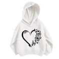 thumbnail image 2 of Bnwani Hoodies for Girls Cotton Long Sleeve Fall Loose Sweatshirt Valentine'S Day Hearts Printed Pullover, 2 of 3