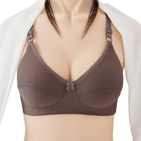 

Yubnlvae Womens No Steel Ring French Womens Front Close Bra T Back Plus Size Seamless Unlined Bra For Large Bust
