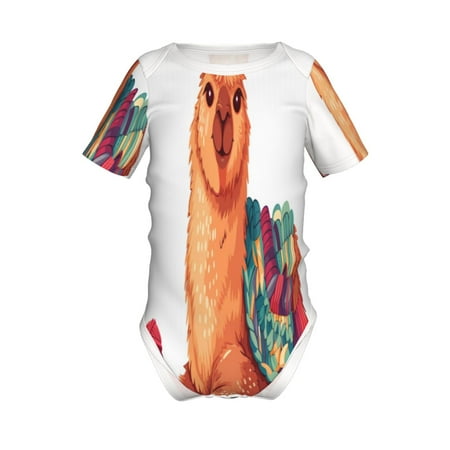 

Yiaed Cozy Knitting Llama Print Infant Climbing Short Sleeve Onesie One-Piece Baby Bodysuit Clothes 0-12 Months -18 Months
