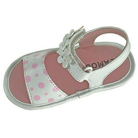 

Angel Baby Girl Polka Dot & Flower Velcro Strap Leather Sandals (2 White)