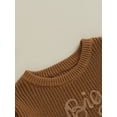 thumbnail image 4 of Big Brother Little Brother Matching Sweaters Baby Boy Letter Embroidery Crew Neck Long Sleeve Knitted Pullovers, 4 of 7