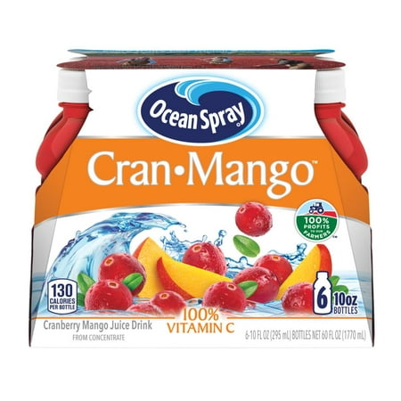 (2 pack) Ocean Spray Juice, Cran-Mango, 10 Fl Oz, 6
