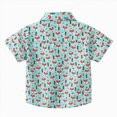 thumbnail image 5 of NIEWTR Toddler Boys Marine Life Print Short Sleeve Button Down Shirt Casual Summer Tops for Beach Days(Mint Green,2-3 Years), 5 of 7