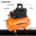 thumbnail image 4 of Compresor de aire FORNAX 11 L, 110 PSI, 250 W, 89 dB, sin aceite, 18.9 libras, 4 of 7