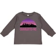 thumbnail image 3 of Inktastic Charlotte North Carolina Gifts Skyline Girls Long Sleeve Toddler T-Shirt, 3 of 5