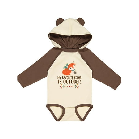 

Inktastic Autumn Fox Favorite Color is October Gift Baby Girl Long Sleeve Bodysuit