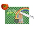 thumbnail image 4 of Blue and Tan Full Coat Yorkshire Terrier St. Patrick's Day Glass Cutting Board Large 12 in x 15 in, 4 of 5