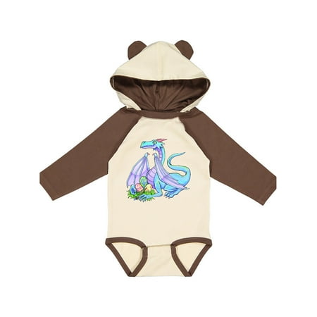 

Inktastic Blue Easter Dragon with Painted Eggs Gift Baby Boy or Baby Girl Long Sleeve Bodysuit