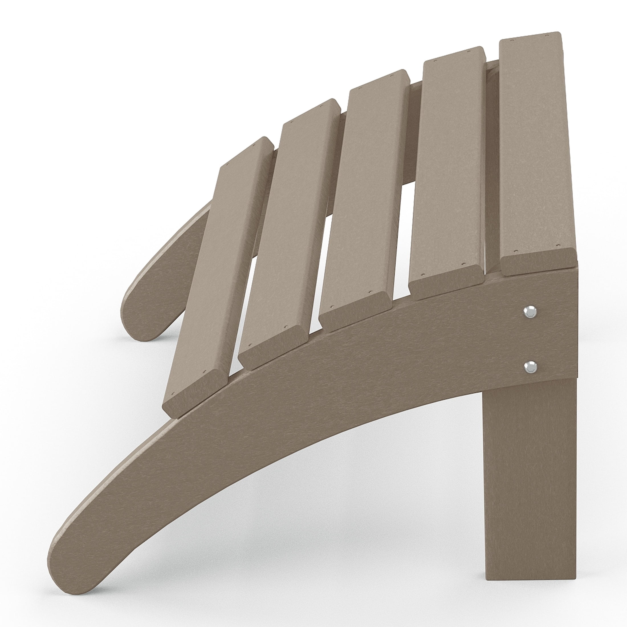 Outdoor Patio Folding Adirondack Ottoman, Weathered Wood