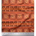 thumbnail image 1 of Soimoi Crepe Silk Fabric Geometric African Decor Fabric Printed Yard 42 Inch Wide, 1 of 1