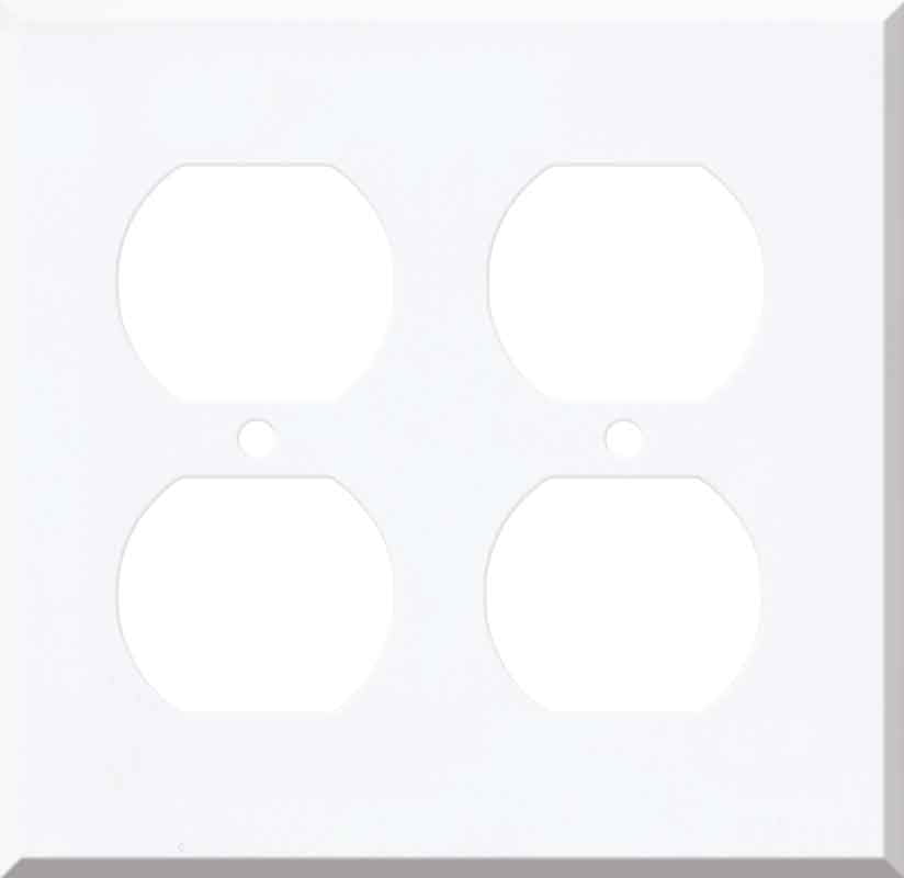 Corian Designer White 2 Gang Electrical Outlet Covers