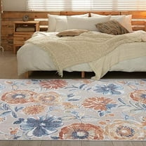 Luxe Weavers Modern Floral Outdoor Orange 8x10 Area Rug