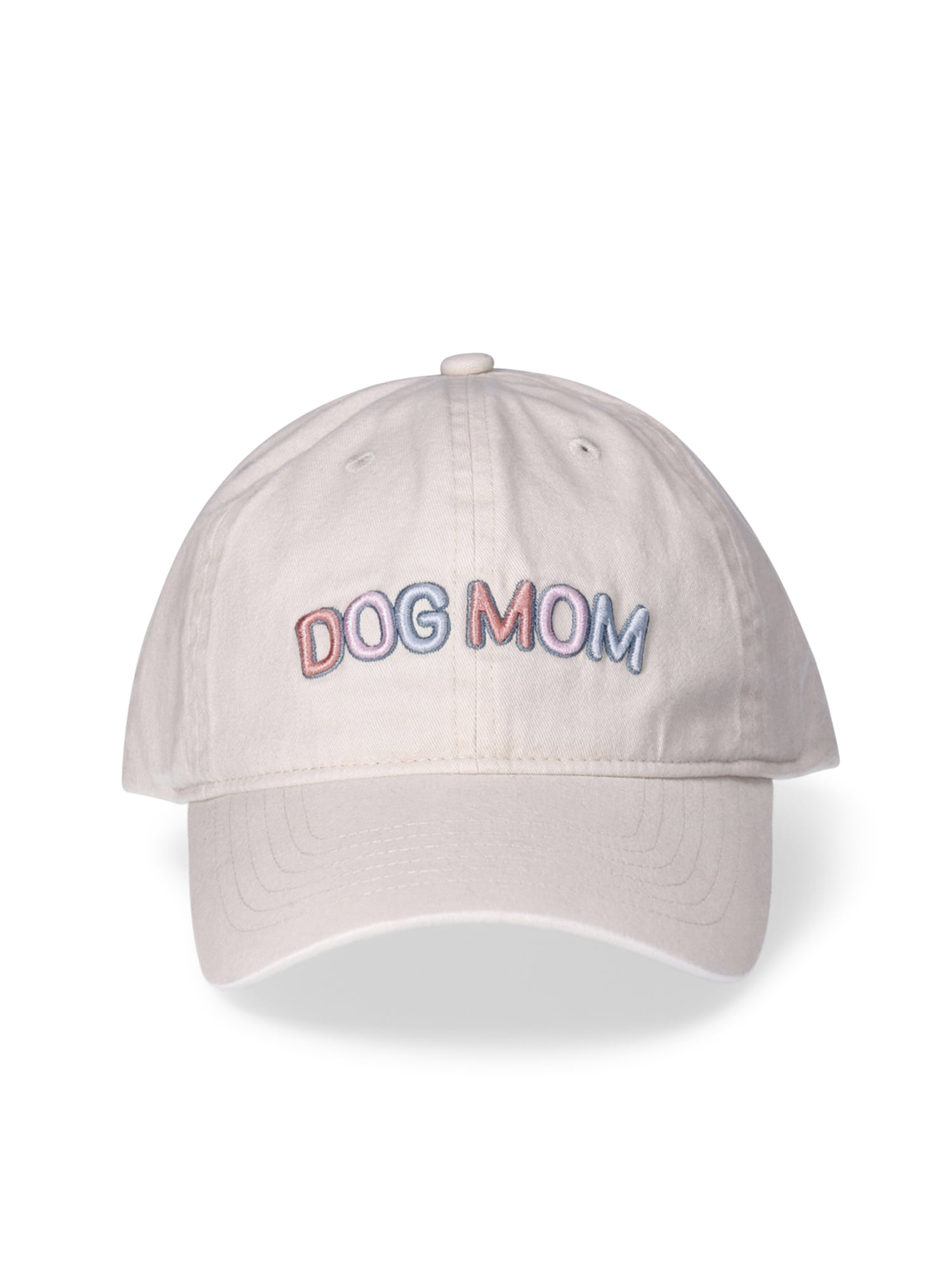 Time and Tru Women's Cotton Twill Dog Mom Baseball Hat, Mother of Pearl