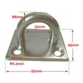 thumbnail image 3 of S SERENABLE 316 Stainless Steel Square Pad Eye 8mm Sail Shade Plate Boat Rigging M8, 3 of 9