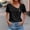 Black, variant on ALLLIST Summer Women's Tops Henley Black Blouses Short Sleeve Casual Plain Shirts Womens Clothing