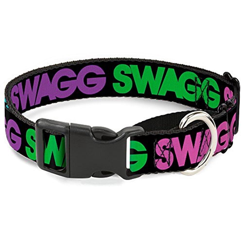 buckle-down mgc-w31992-l swag black hot pink turquoise purple neon green martingale dog collar