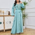 thumbnail image 2 of Abcnature Robe Maxi à Manches Longues Col en V Imprimé Mode Arabe Musulmane pour Femmes Tenue de Soirée Élégante et Modeste pour le Marché Américain, 2 of 6