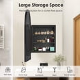 thumbnail image 2 of 36"x 24" Bathroom LED Mirror Medicine Cabinet with Lights, Recessed or Wall Mounted Bathroom Vanity Mirror with 2 Adjustable Storage Shelves, Defogger, Dimmable, Memory Function, Outlets & USB,Black, 2 of 8